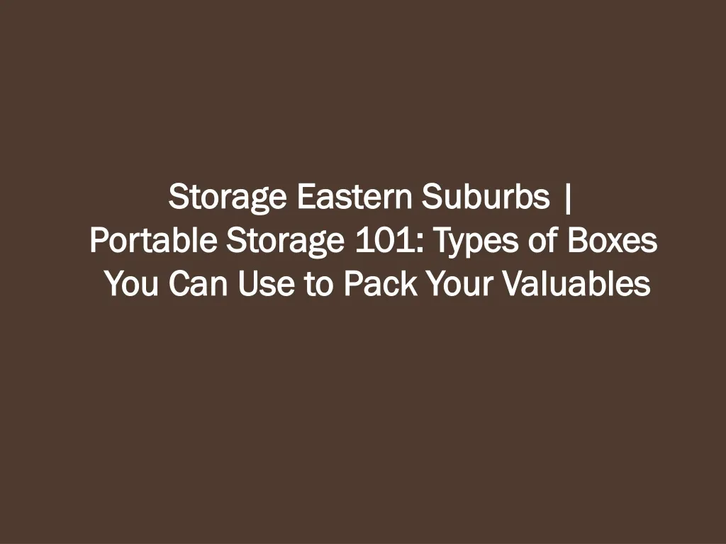 storage eastern suburbs portable storage
