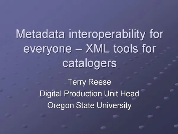 Metadata interoperability for everyone
