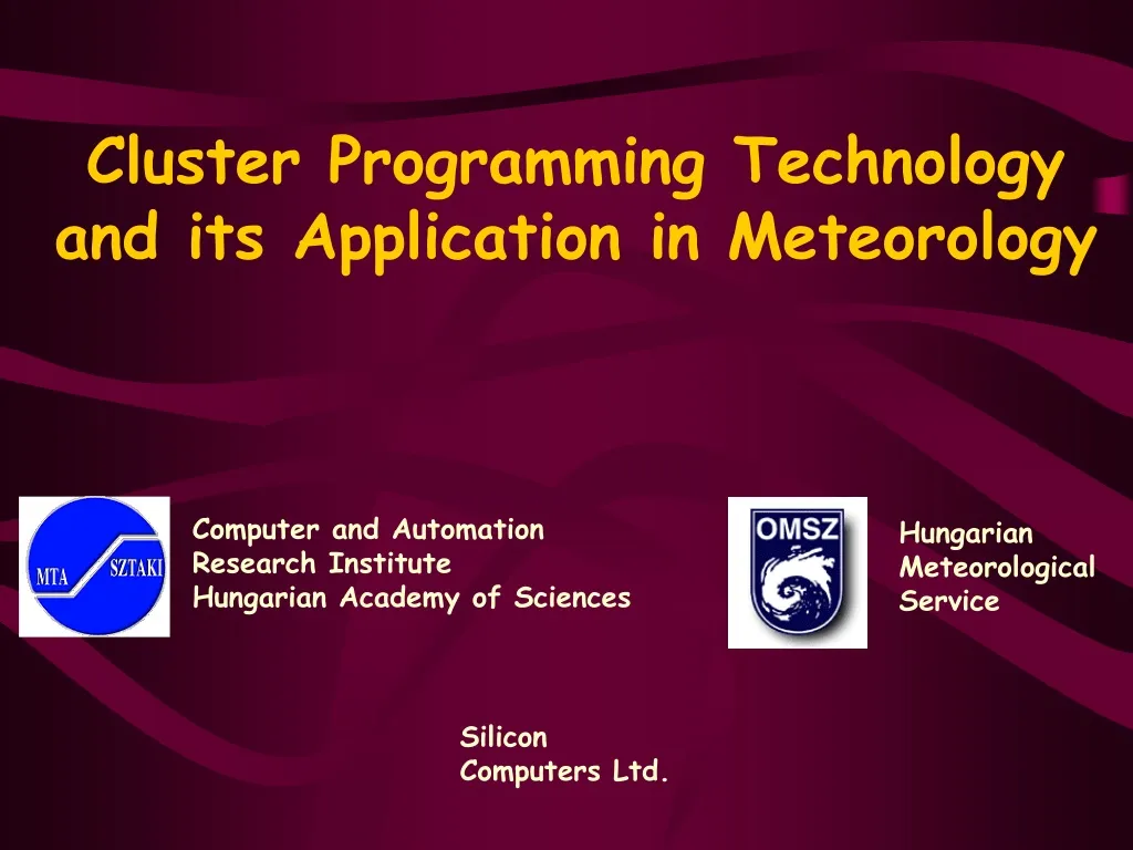 cluster programming technology and its application in meteorology