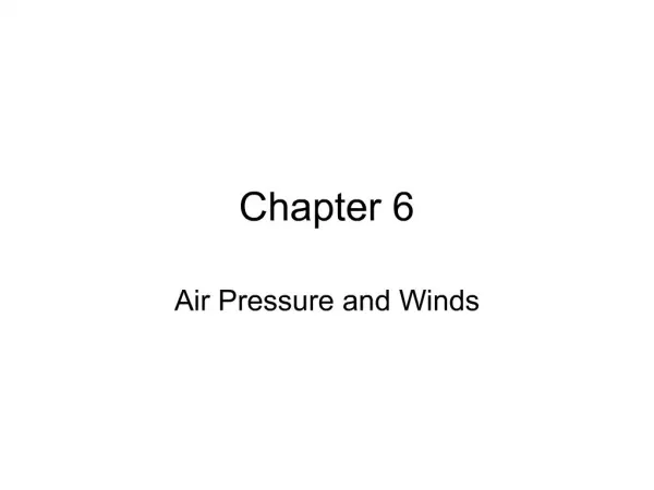 Air Pressure and Winds