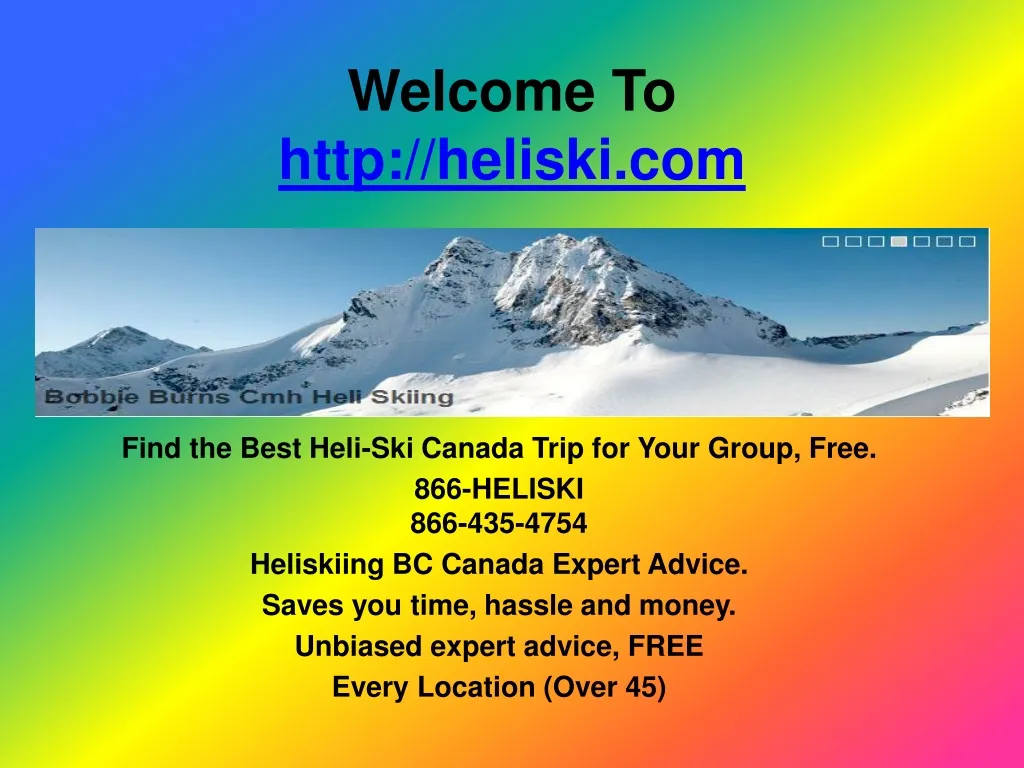 welcome to http heliski com
