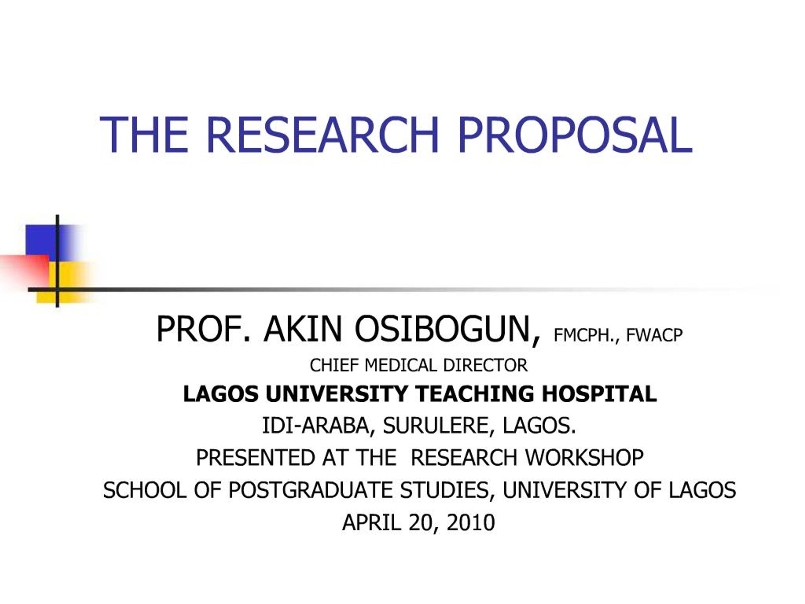 PPT - THE RESEARCH PROPOSAL PowerPoint Presentation, free download - ID ...