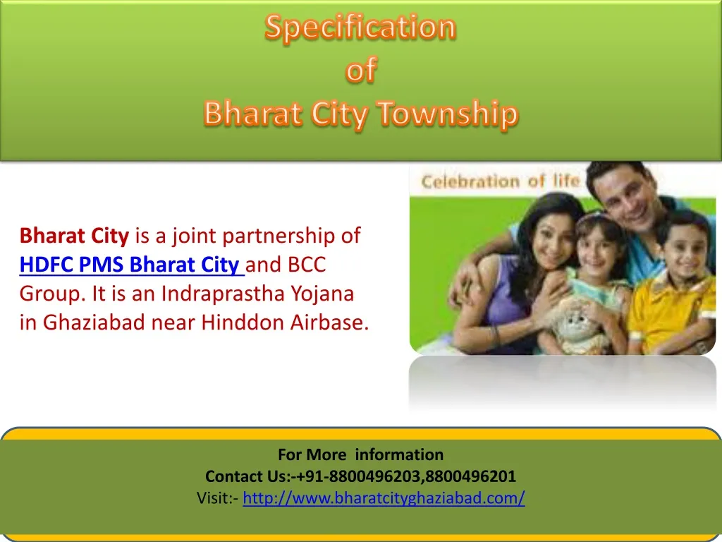 specification of bharat city township
