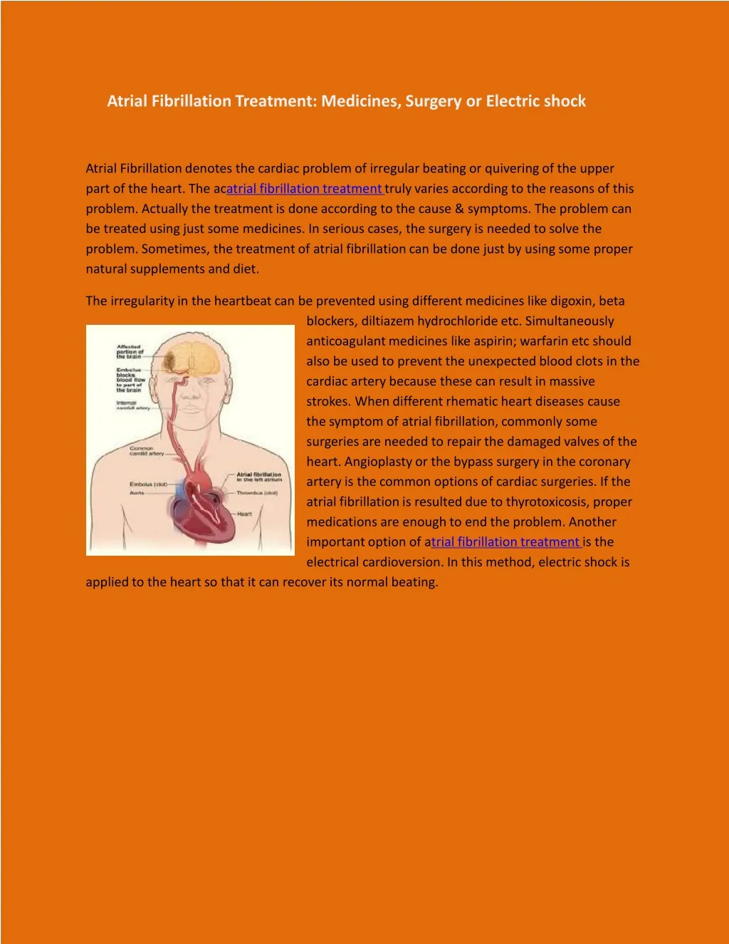 atrial fibrillation treatment medicines surgery