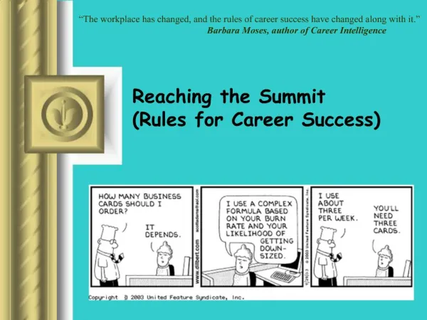 Reaching the Summit Rules for Career Success