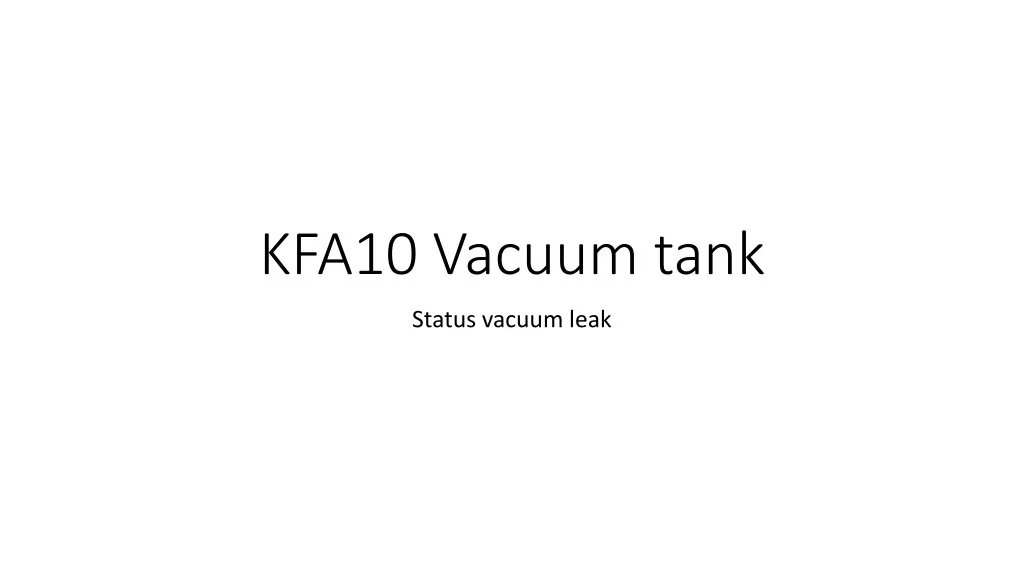 kfa10 vacuum tank