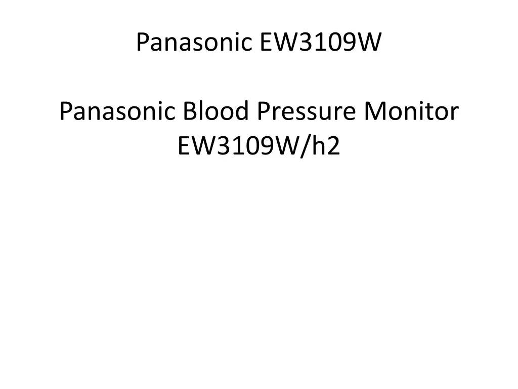 panasonic ew3109w panasonic blood pressure monitor ew3109w h2