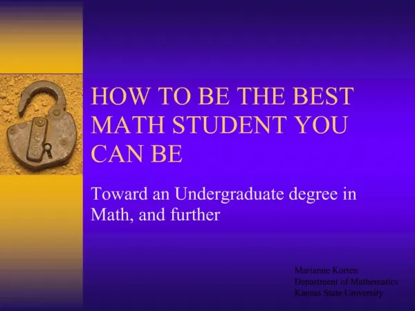 HOW TO BE THE BEST MATH STUDENT YOU CAN BE