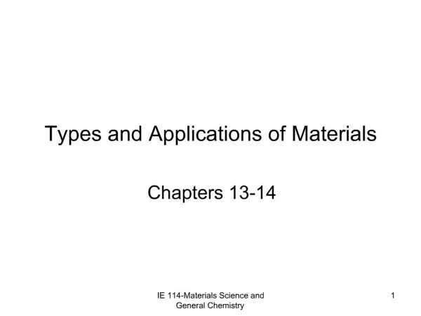 Types and Applications of Materials