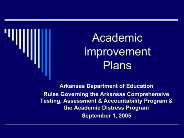 Academic Improvement Plans