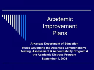 Academic Improvement Plans
