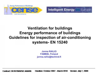 Ventilation for buildings Energy performance of buildings ...