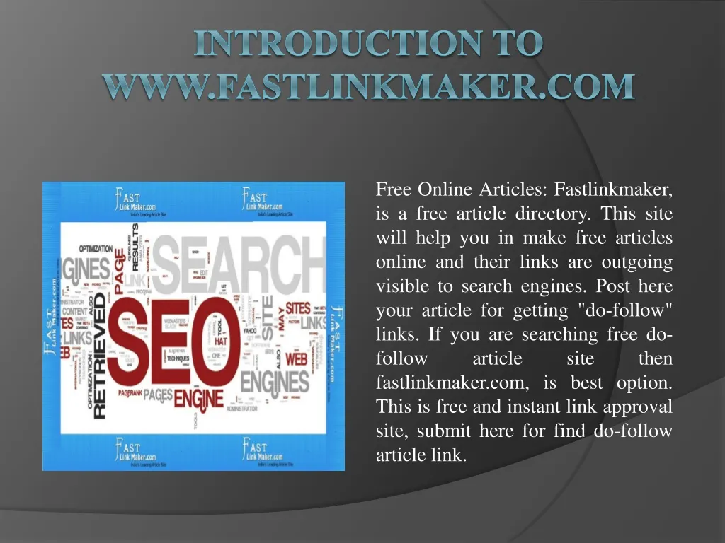 introduction to www fastlinkmaker com