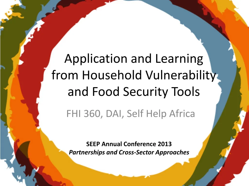 application and learning from household vulnerability and food security tools