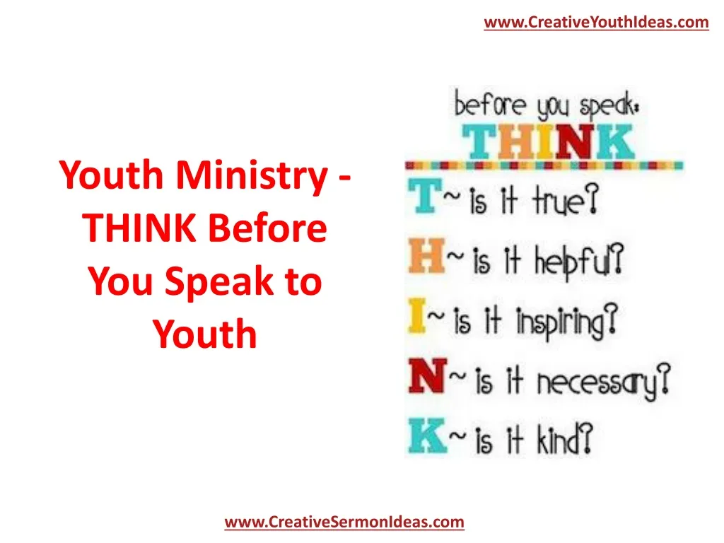 youth ministry think before you speak to youth