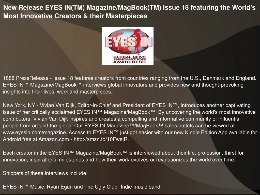 new release eyes in tm magazine magbook tm issue