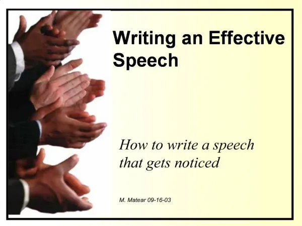 Writing an Effective Speech