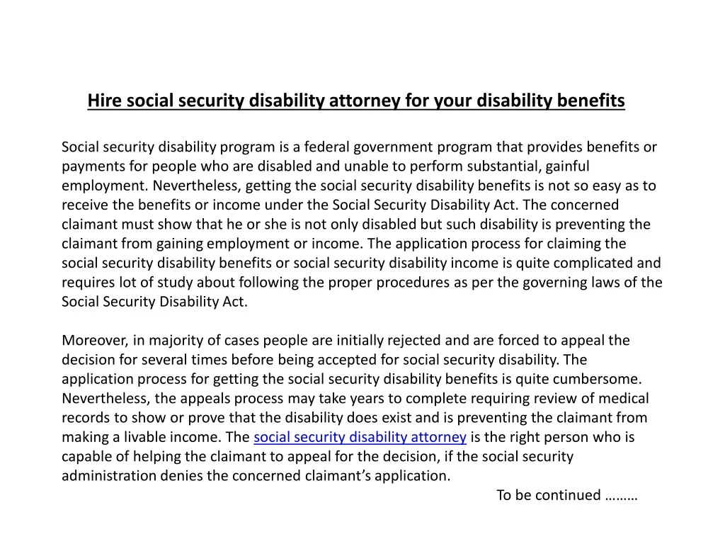 hire social security disability attorney for your disability benefits