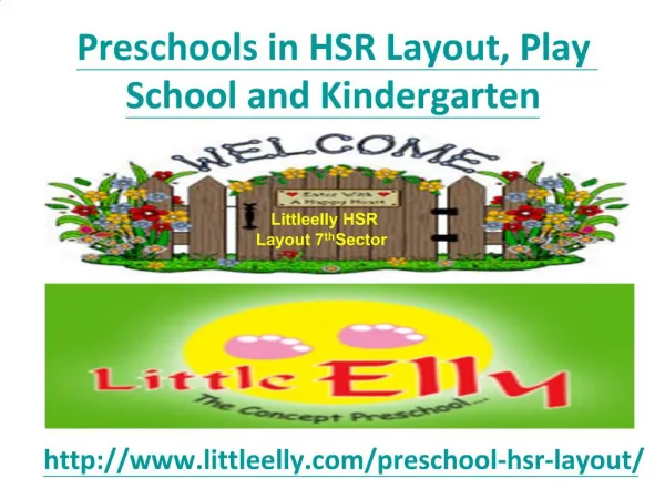 Preschools in HSR Layout, Play School and Kindergarten