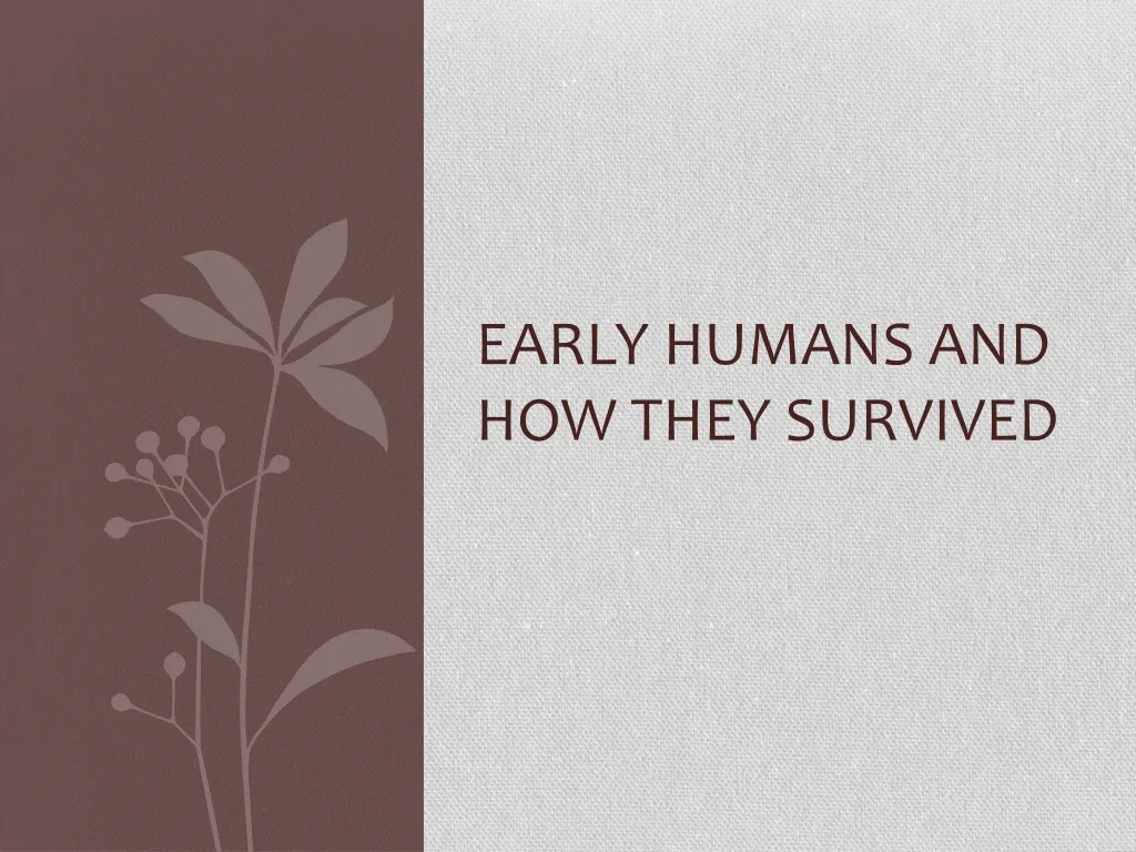 early humans and how they survived