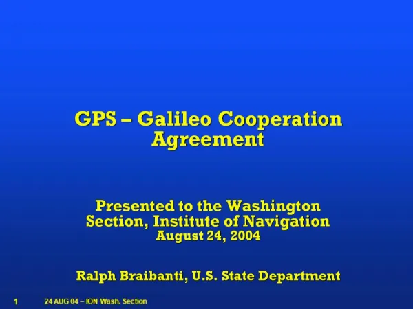 GPS Galileo Cooperation Agreement
