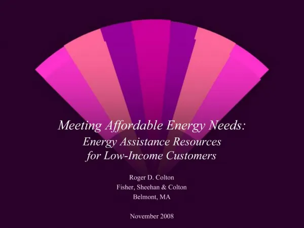 Meeting Affordable Energy Needs: