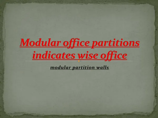 Modular office partitions indicates wise office