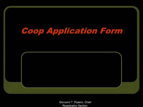 Coop Application Form