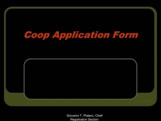Coop Application Form - slide 1