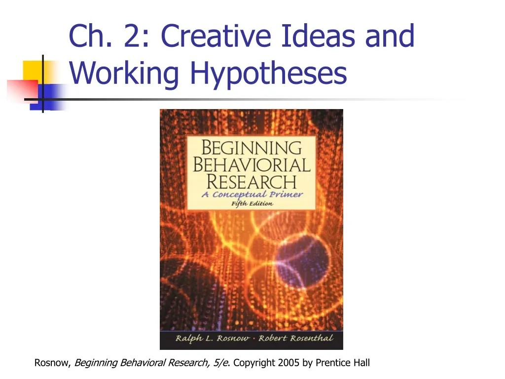 ch 2 creative ideas and working hypotheses