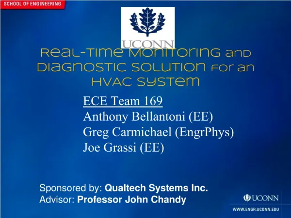 Real-time Monitoring and Diagnostic Solution for an HVAC System