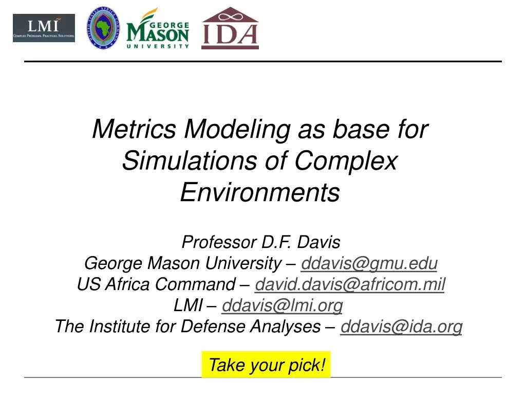 metrics modeling as base for simulations