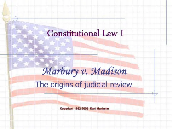 Marbury v. Madison The origins of judicial review