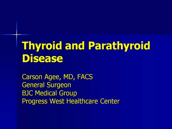 Thyroid and Parathyroid Disease