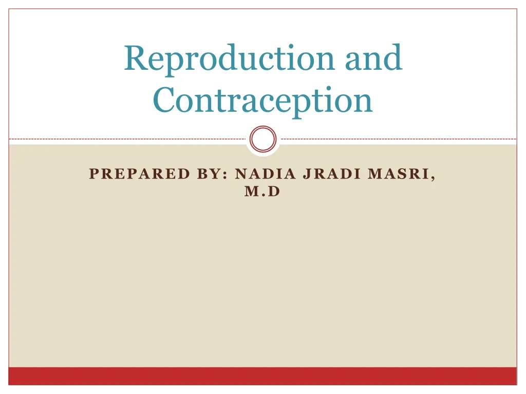 reproduction and contraception