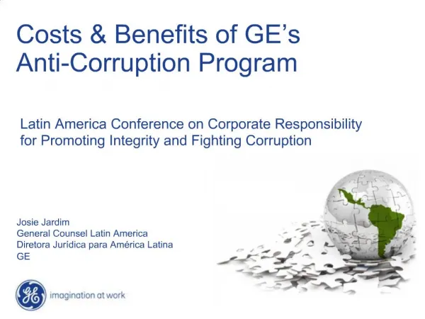 Costs Benefits of GE s Anti-Corruption Program