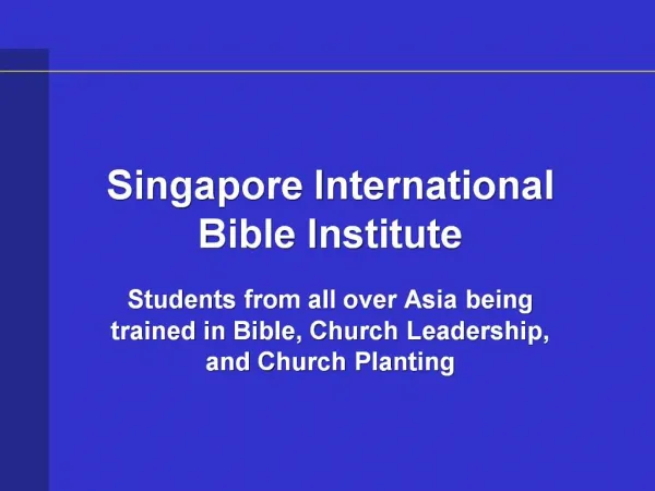Singapore International Bible Institute