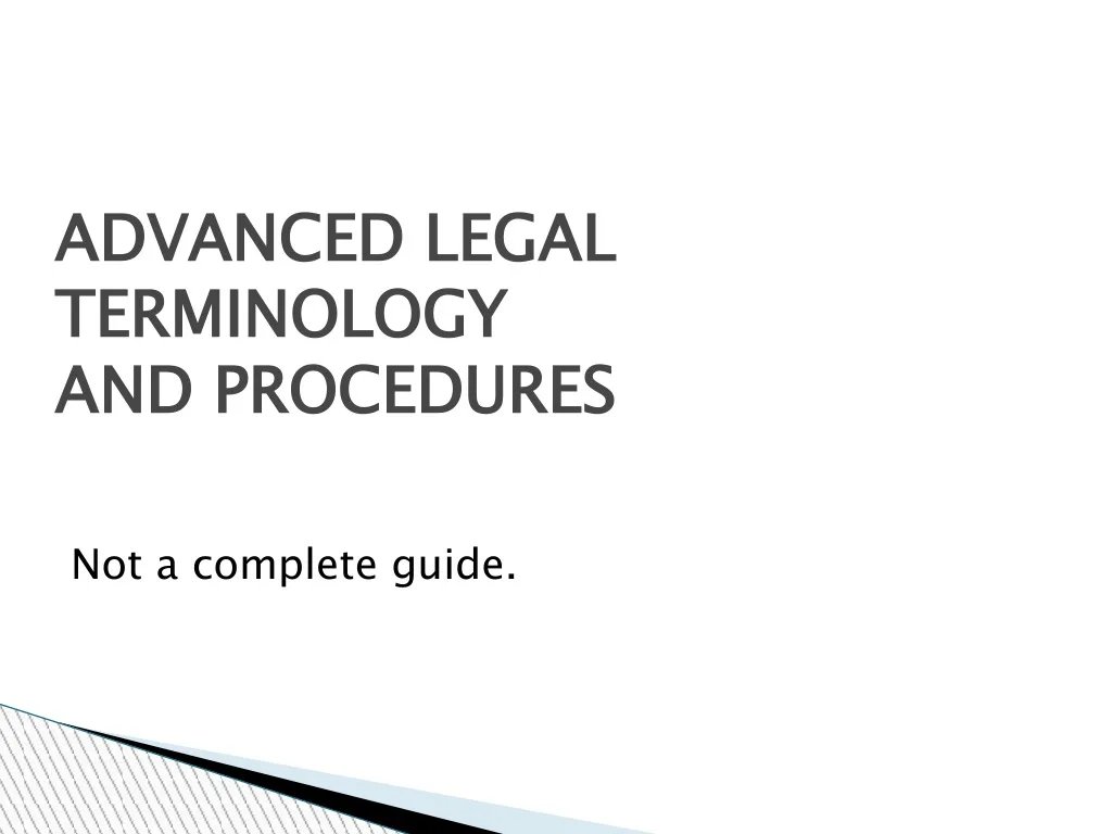 advanced legal terminology and procedures