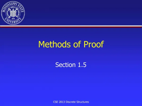Methods of Proof