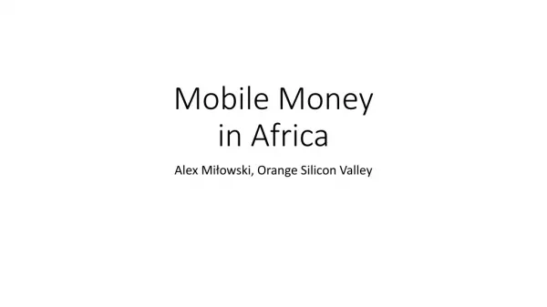 Mobile Money in Africa