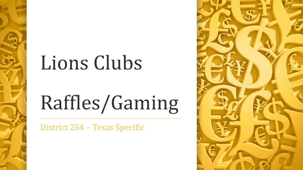 lions clubs raffles gaming