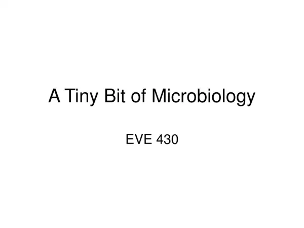 A Tiny Bit of Microbiology