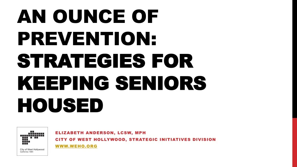 an ounce of prevention strategies for keeping seniors housed