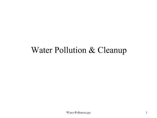 Water Pollution Cleanup