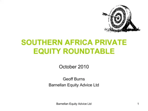 SOUTHERN AFRICA PRIVATE EQUITY ROUNDTABLE