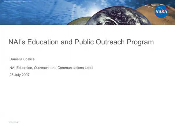 NAI s Education and Public Outreach Program