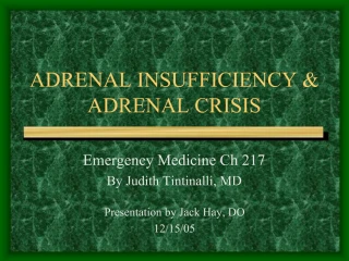 ADRENAL INSUFFICIENCY ADRENAL CRISIS - slide 1