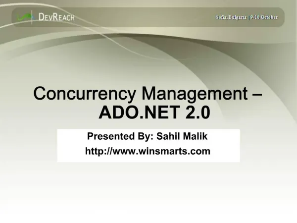 Concurrency Management ADO 2.0