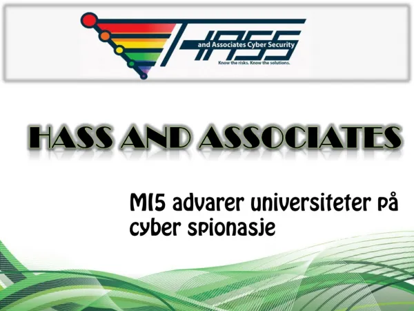 MI5 advarer universiteter på cyber spionasje-Youtube