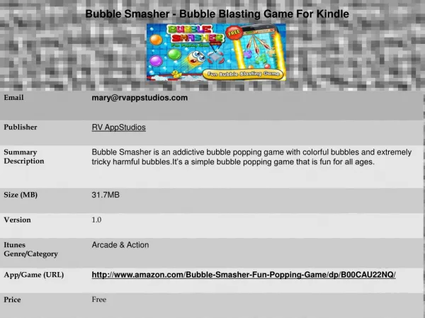 Bubble Smasher - Bubble Blasting Game For Kindle